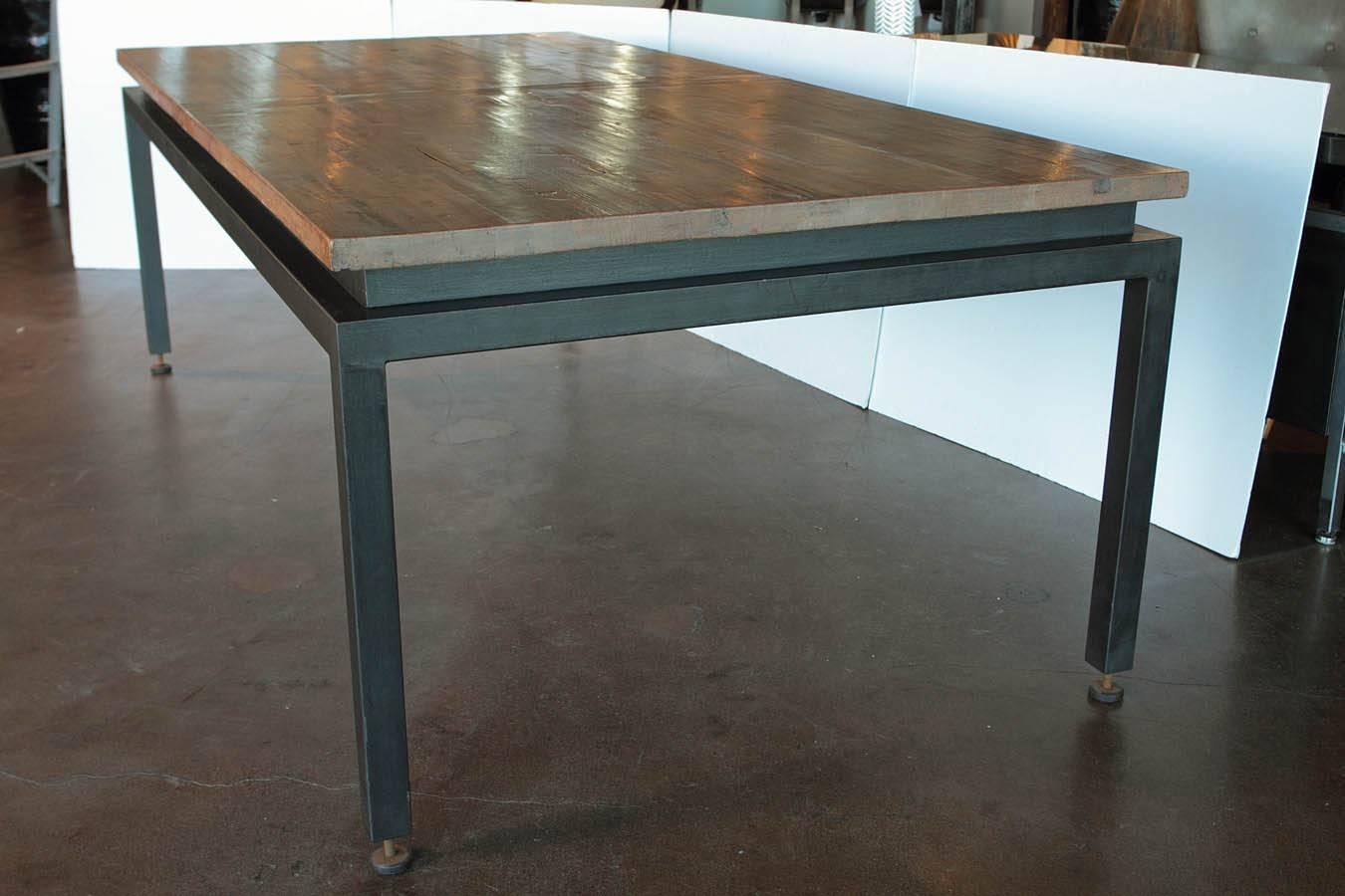 French Modern Maple Floor Dining Table 