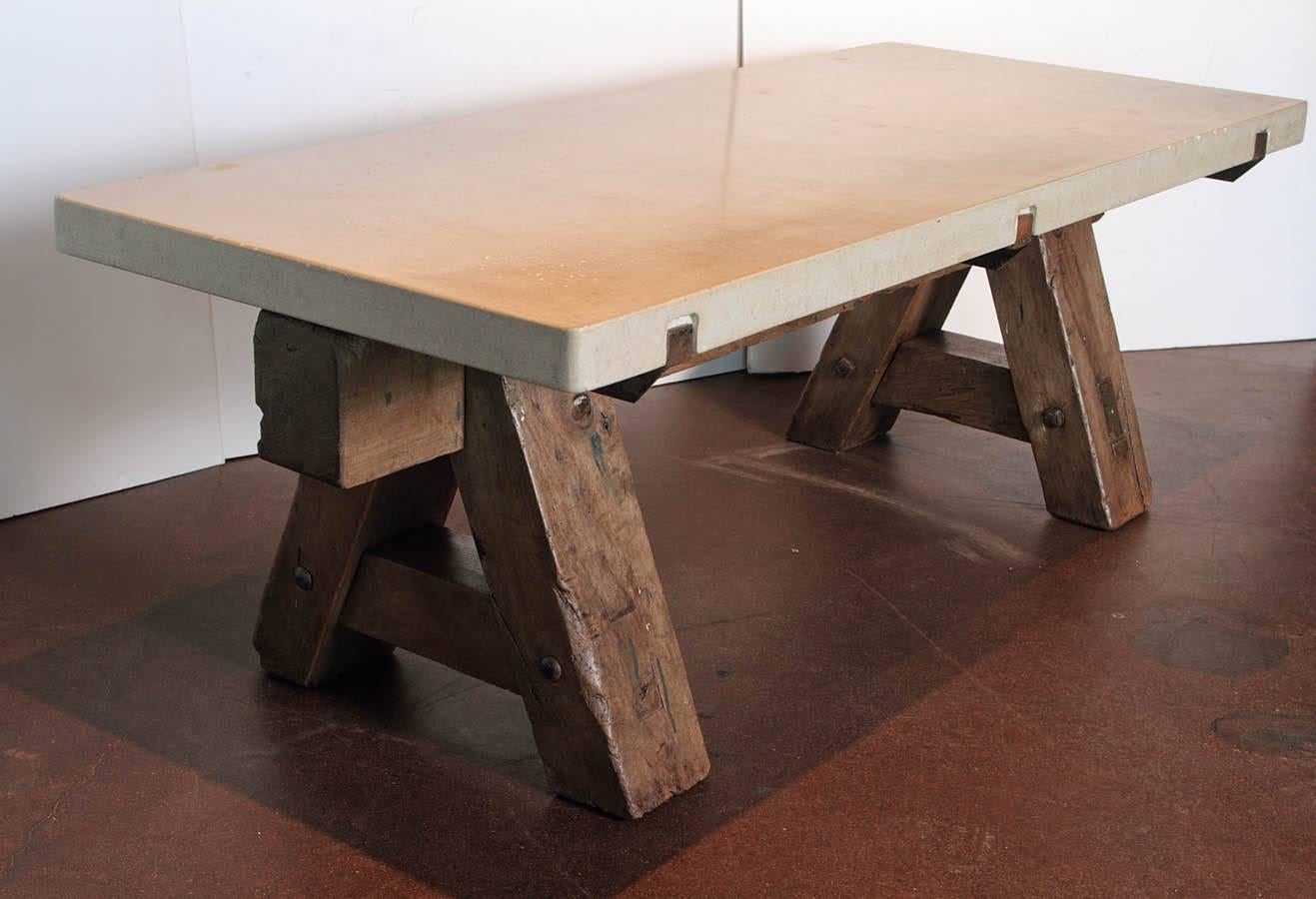 Mid-20th Century French Painter's Saw Horse Coffee Table
