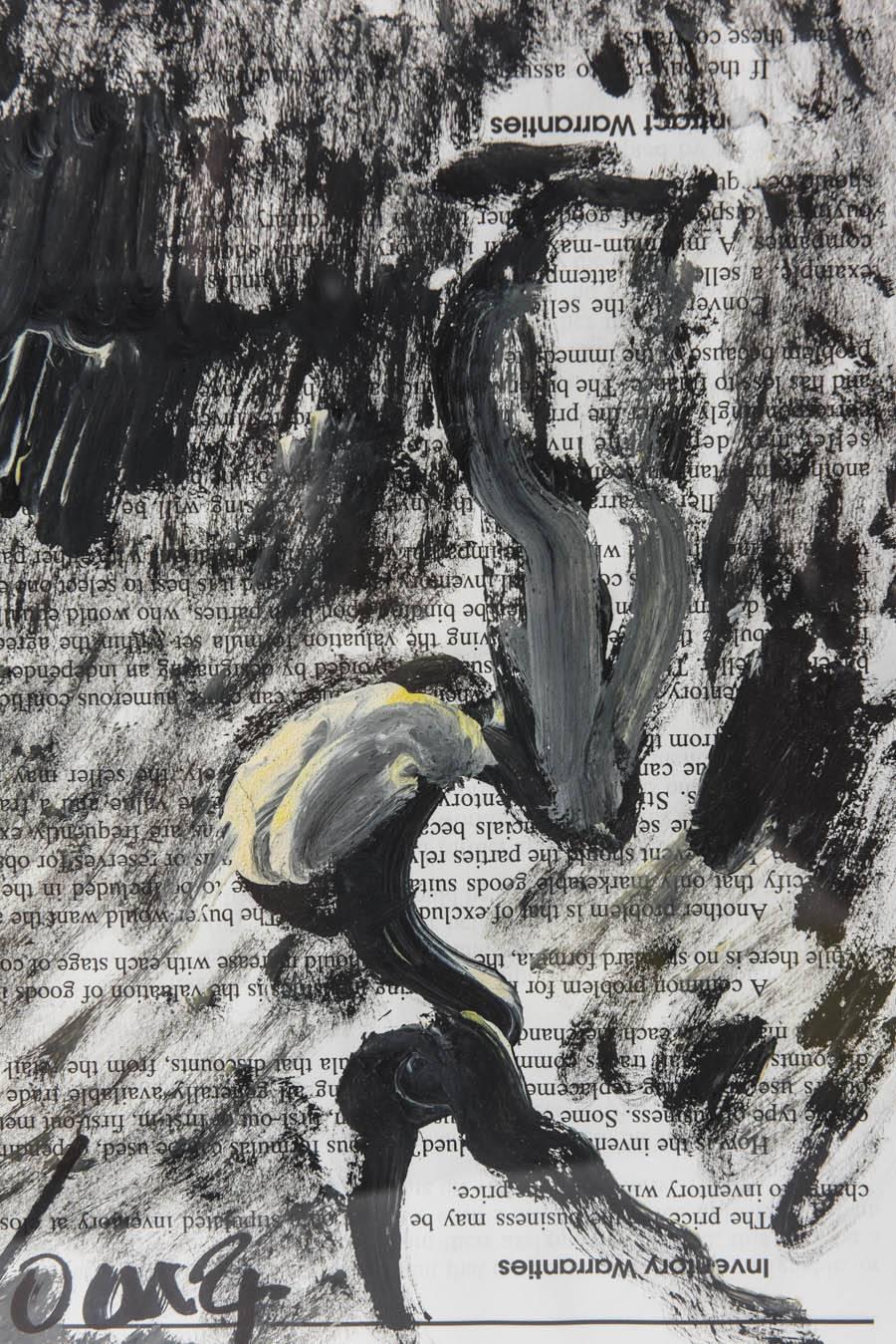 Purvis Young Original Art, House Paint on Textbook Pages In Excellent Condition In North Miami, FL