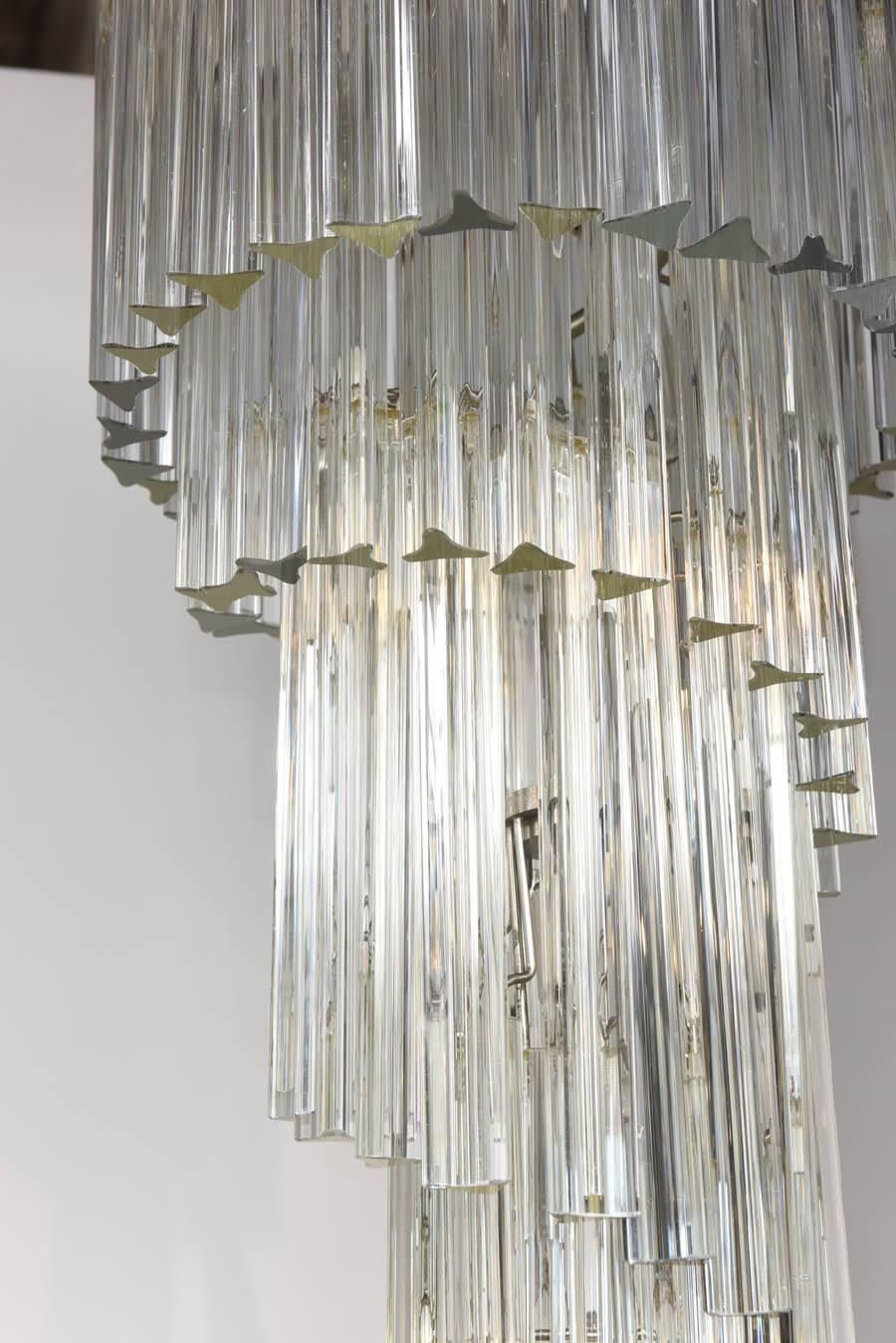 prism faceted glass layered chandelier