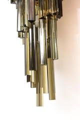 Rare Vintage Smoked Triedri Crystal Spiral Chandelier