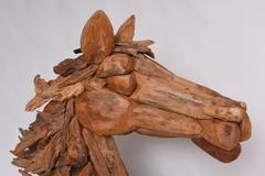 20th Century Large Modern Driftwood Horse Sculpture