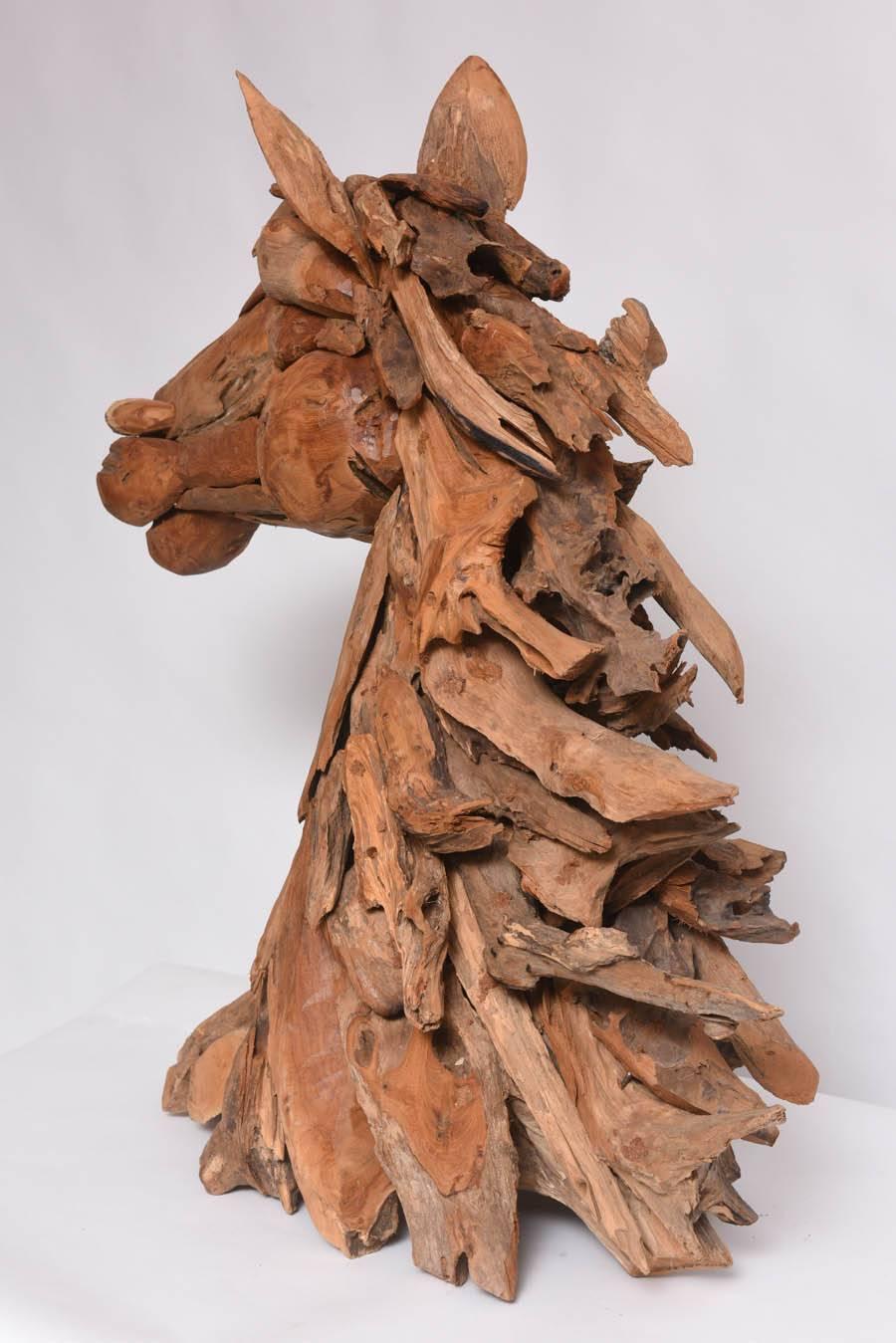 20th Century Large Modern Driftwood Horse Sculpture For Sale 1