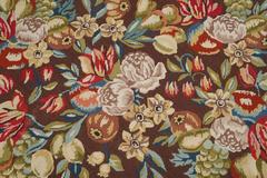 Mounted Handmad Needlepoint, Large Floral Arrangement