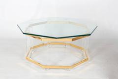 Lucite and Brass Coffee Table
