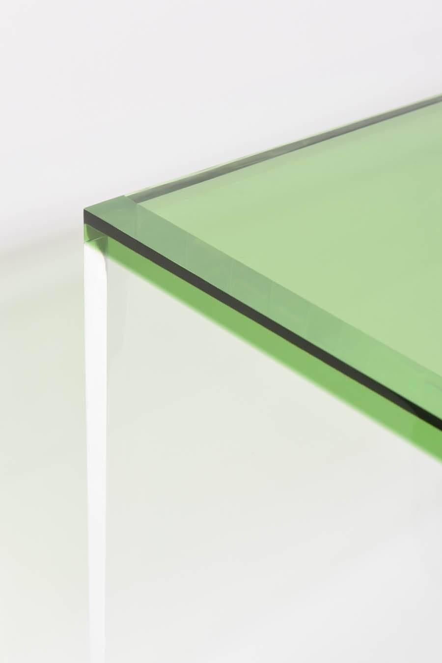 Contemporary Two-Toned Acrylic Desk in Green and Clear