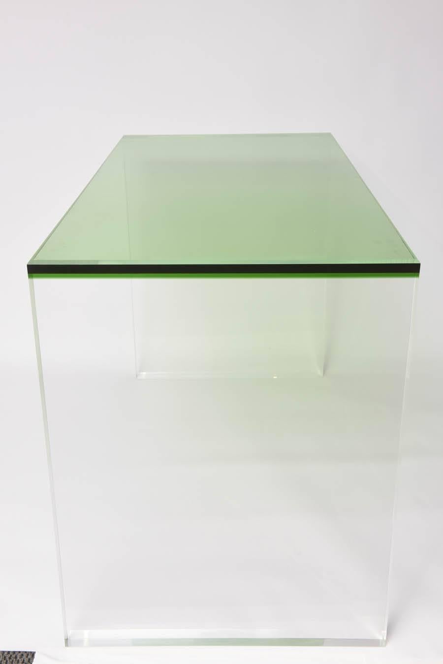 Two-Toned Acrylic Desk in Green and Clear 1