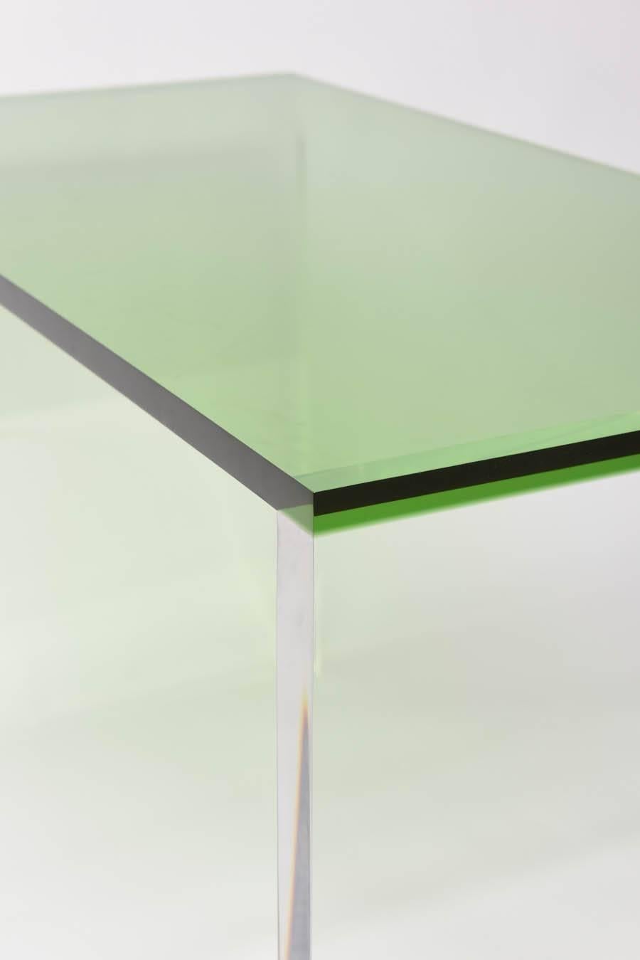 Two-Toned Acrylic Desk in Green and Clear 2