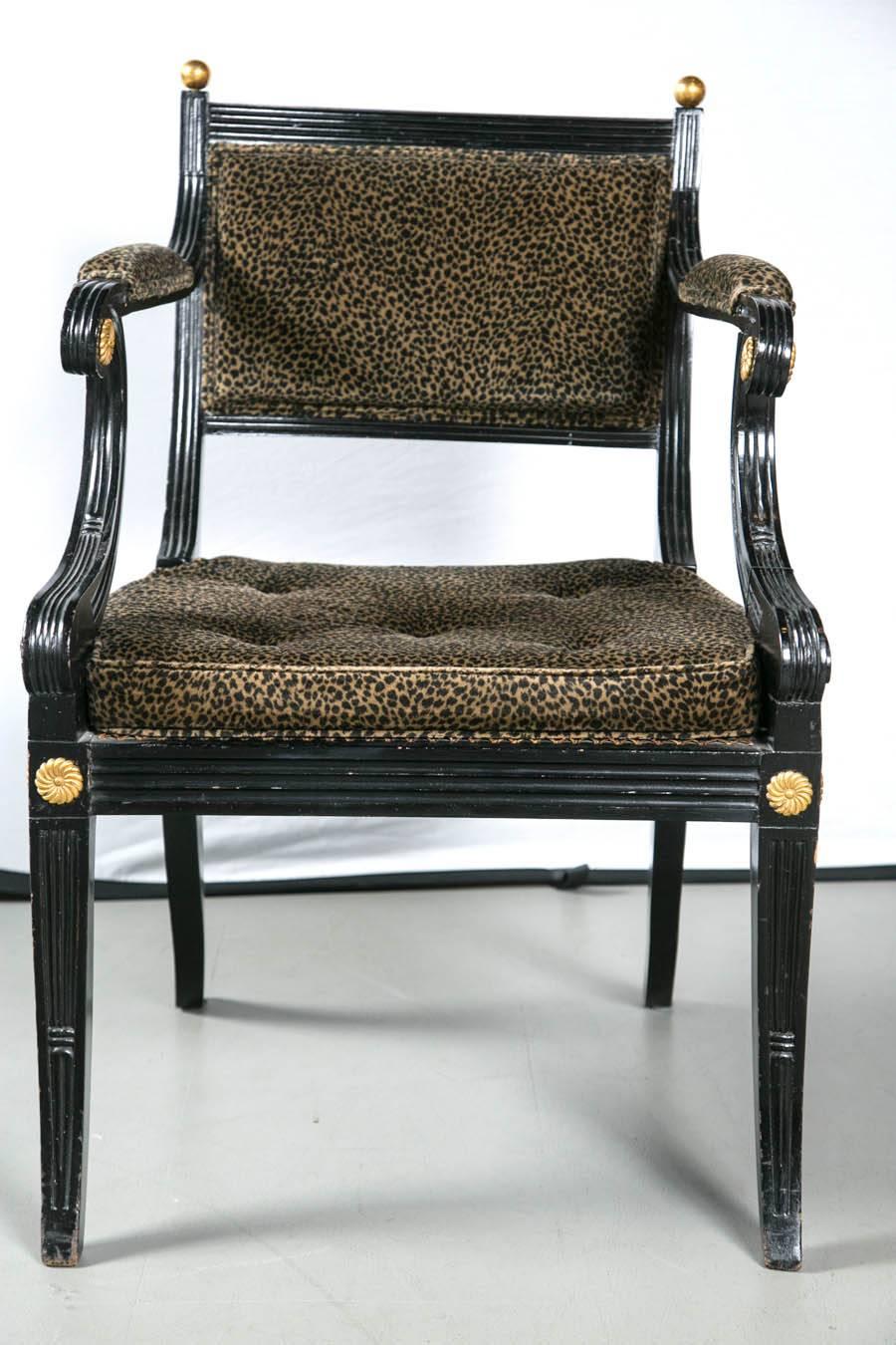 British Pair of English Regency Klismos Chairs For Sale