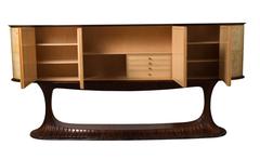 Osvaldo Borsani mahogany sideboard with parchment panels, Italy circa 1940