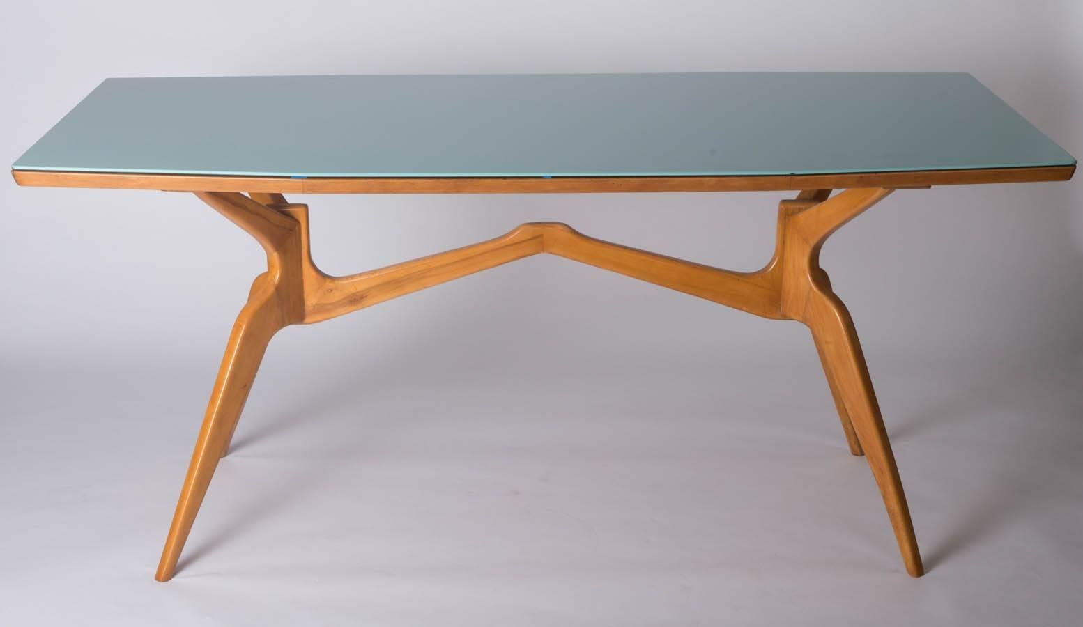 Italian Center table with glass top in the Style of Campo and Graffi, Italy circa 1950 For Sale