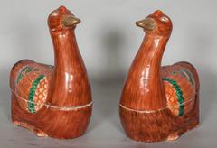 Pair of Chinese Export Porcelain "Goose" Tureens
