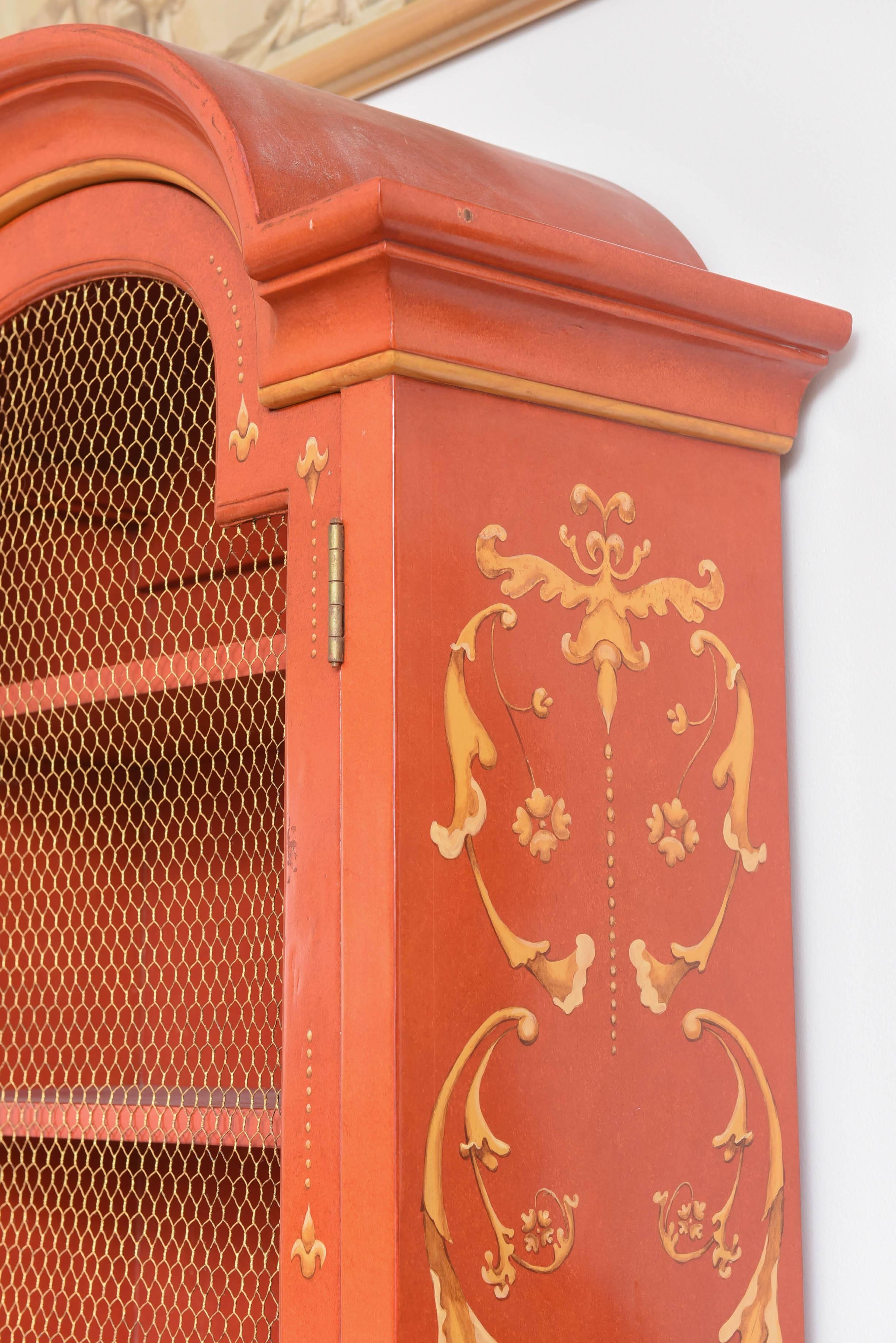 20th Century Red Chinoiserie Secretary/Desk