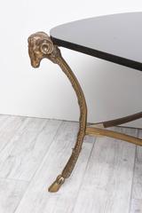 Bronze Ram's Head and Hoofed Foot Coffee Table