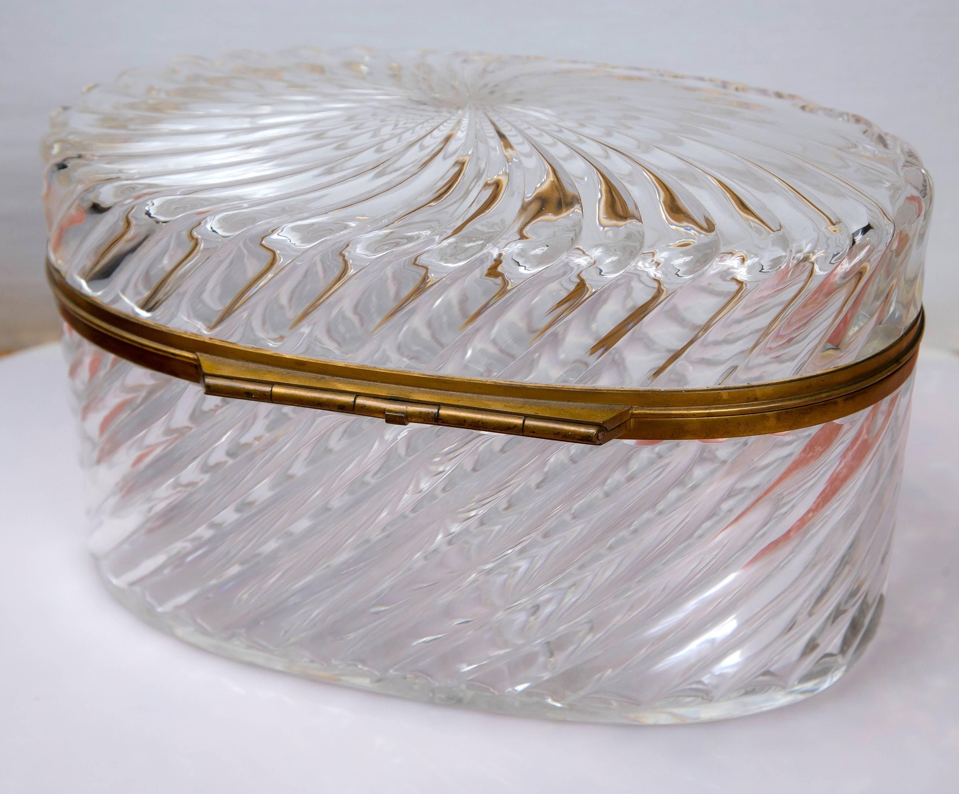  Rare Baccarat Crystal Box In Good Condition In Stamford, CT