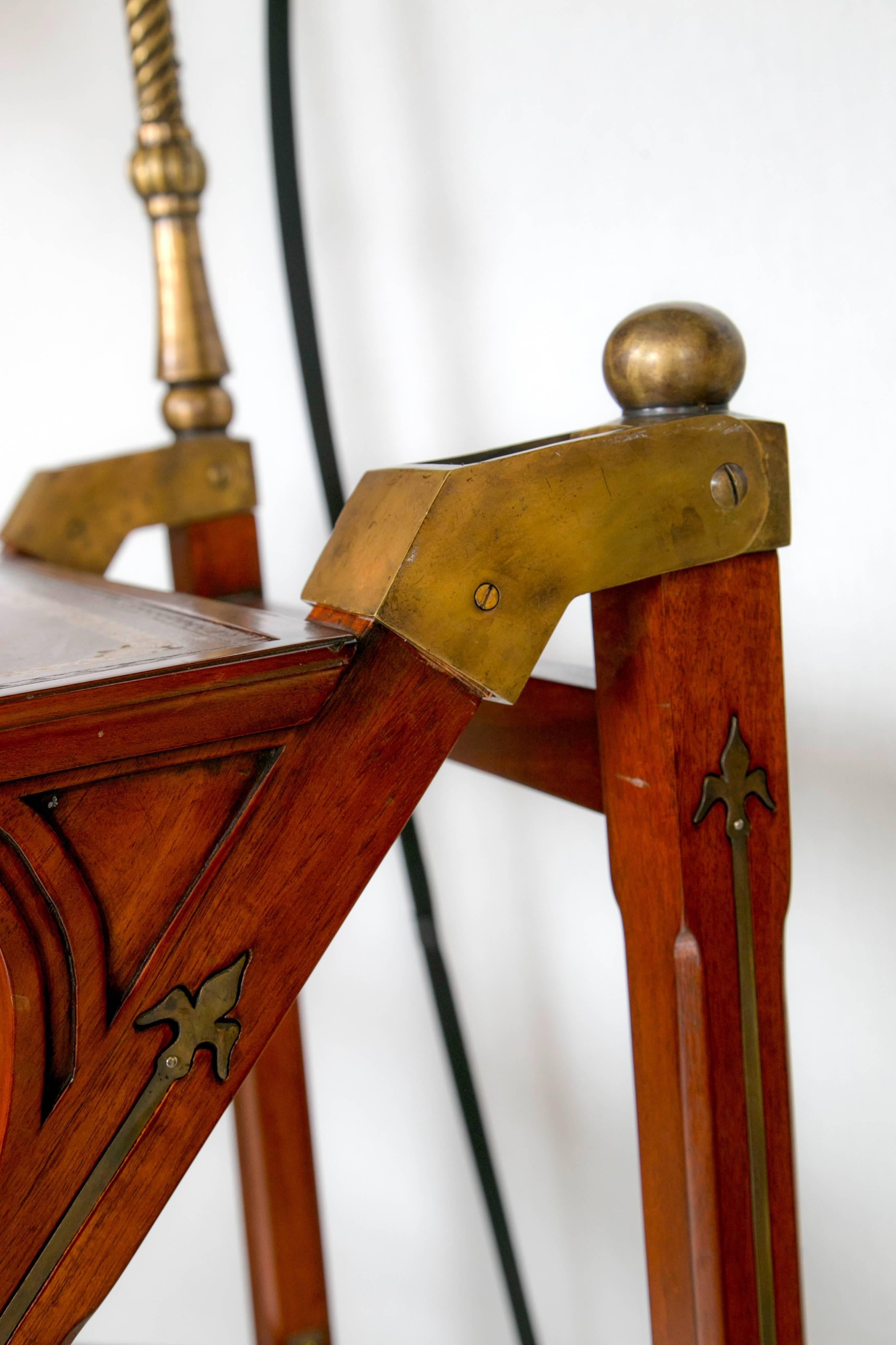 Leather Library Folding Steps Ladder