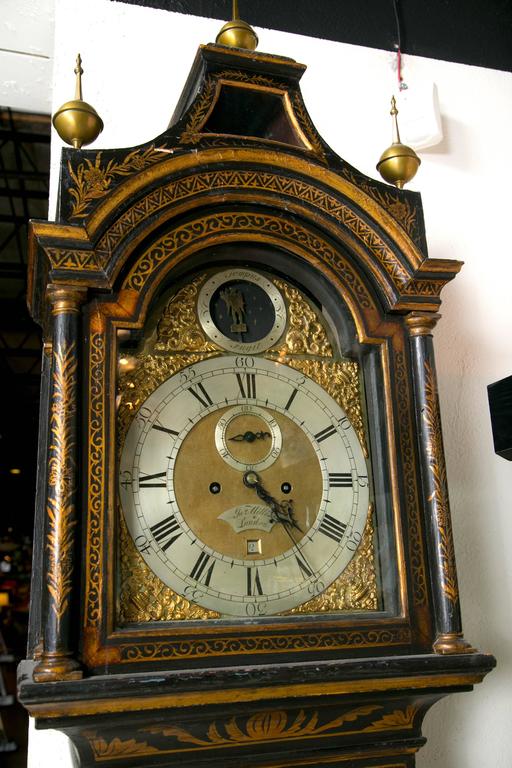 Black Chinoiserie Grandfather Clock For Sale at 1stDibs ebony