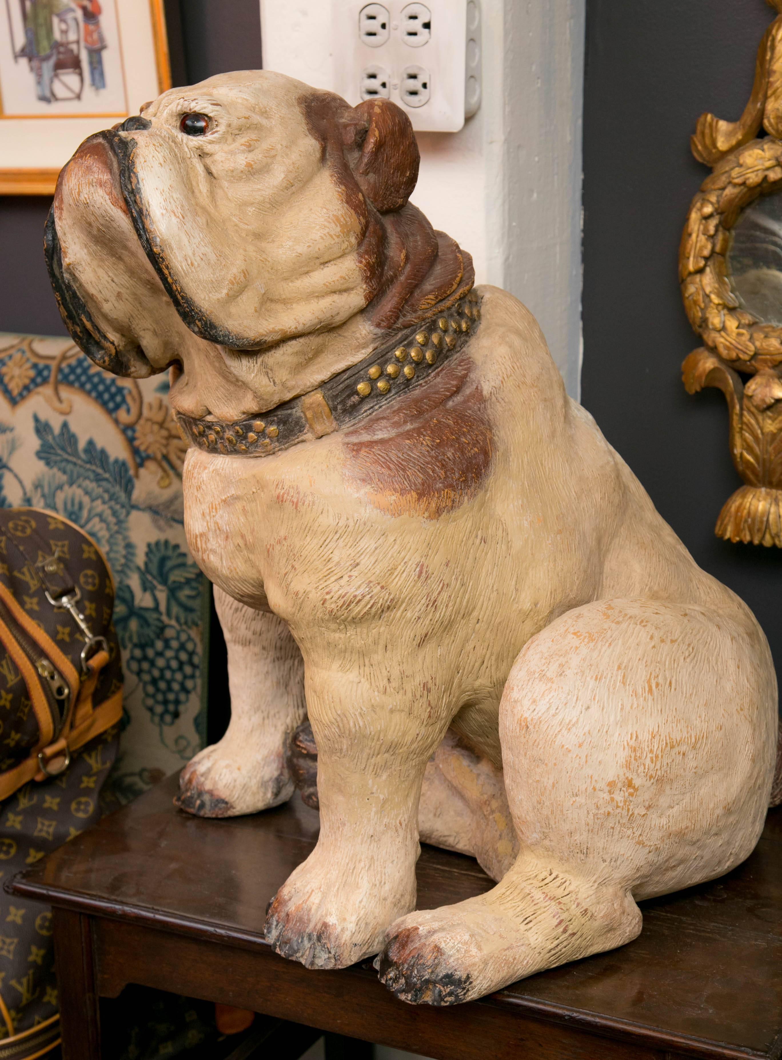 English Terracotta Bulldog Statue