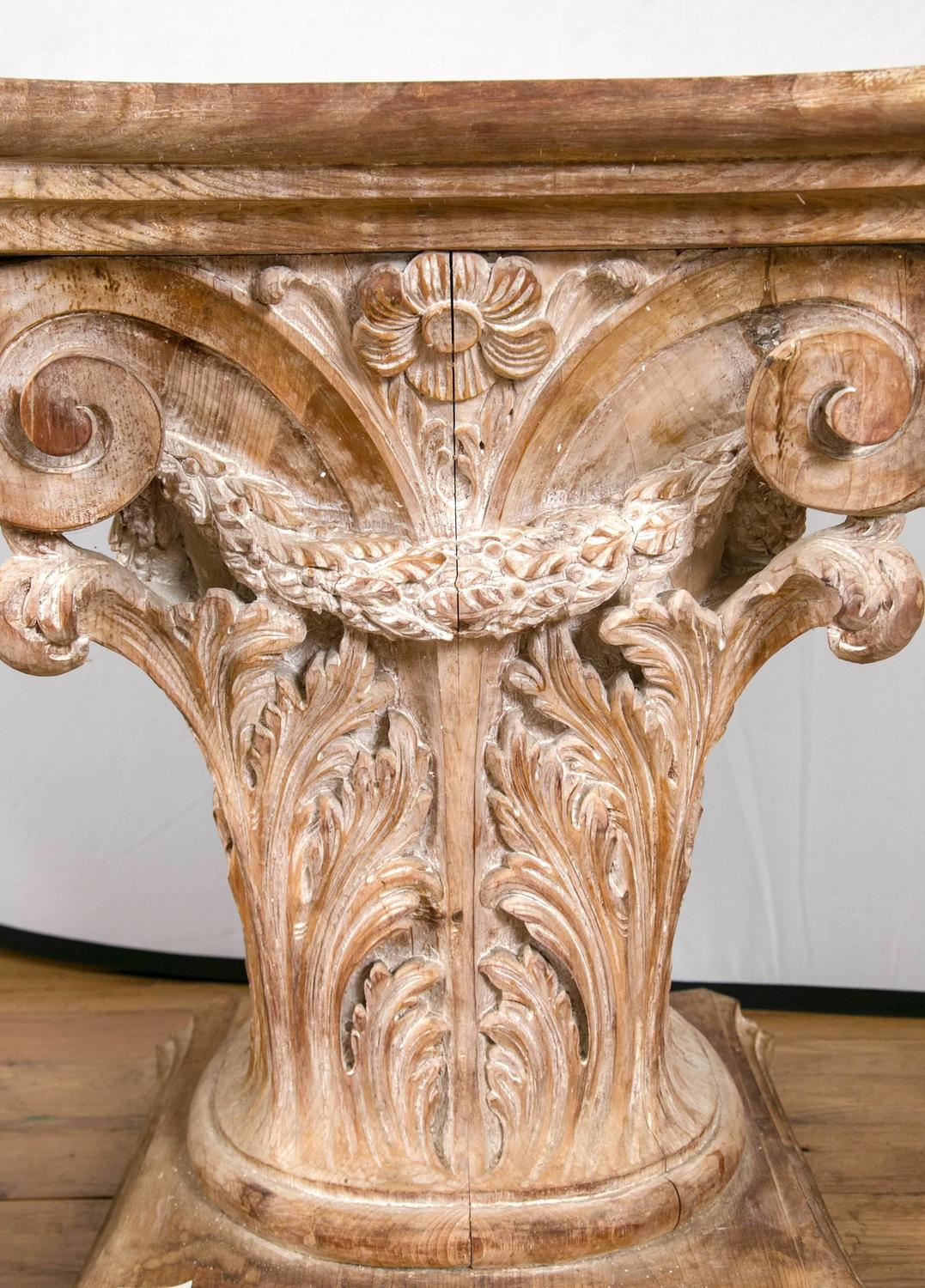 Wooden Corinthian Column Form Table Base at 1stdibs