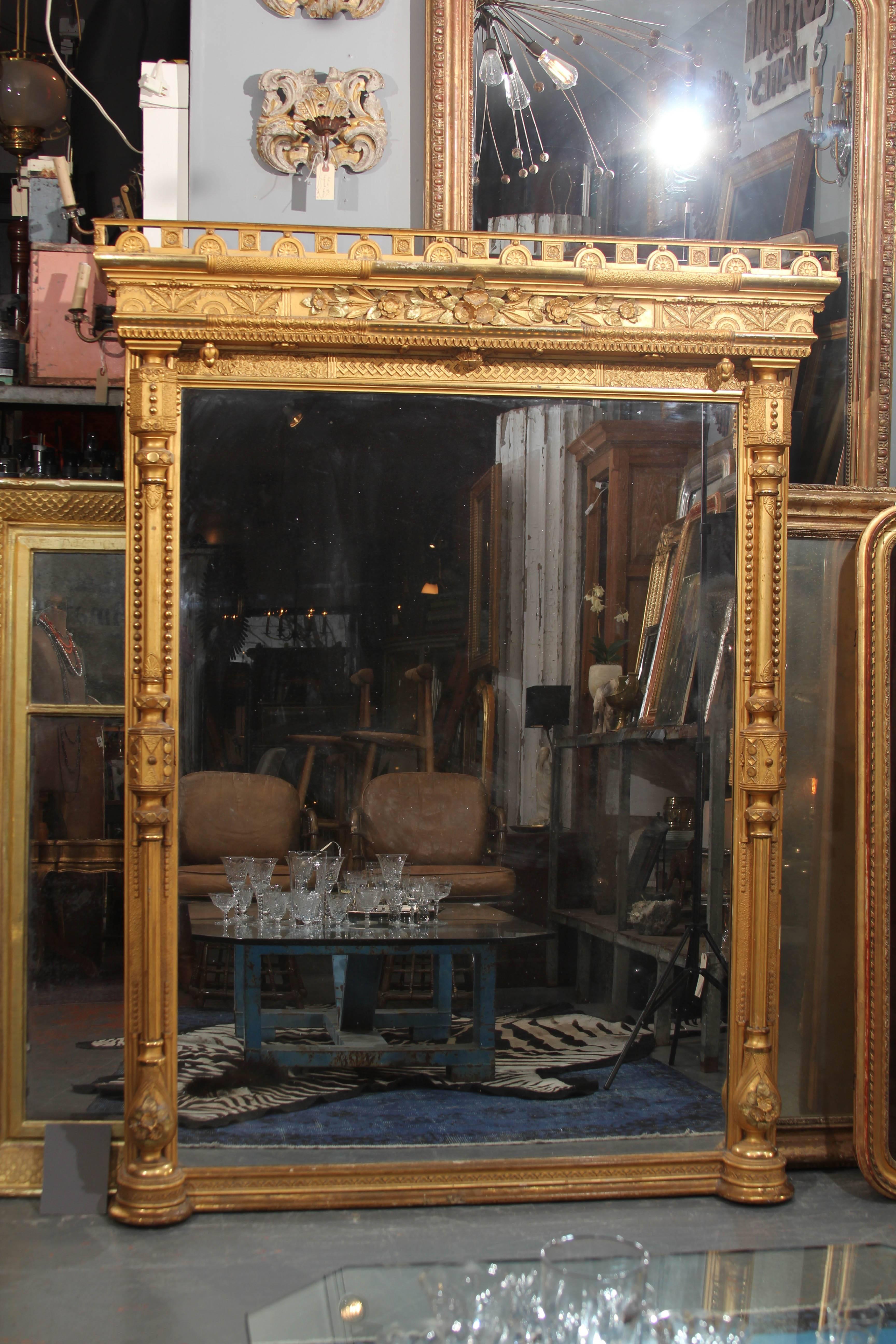 Lovely ornate gilded mirror, Measures: 6 feet.