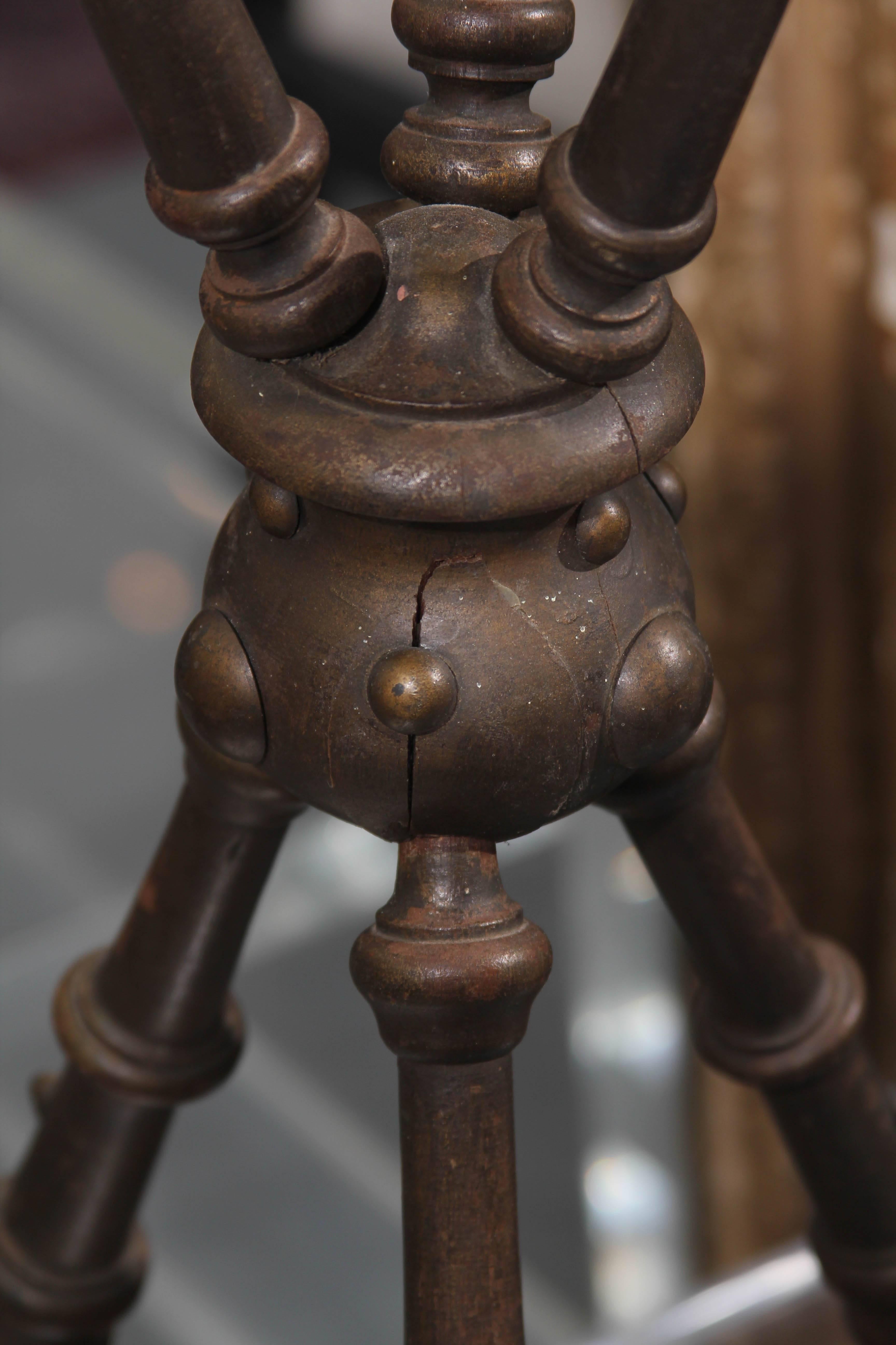 Small Folk Art Side Table In Distressed Condition In Seattle, WA