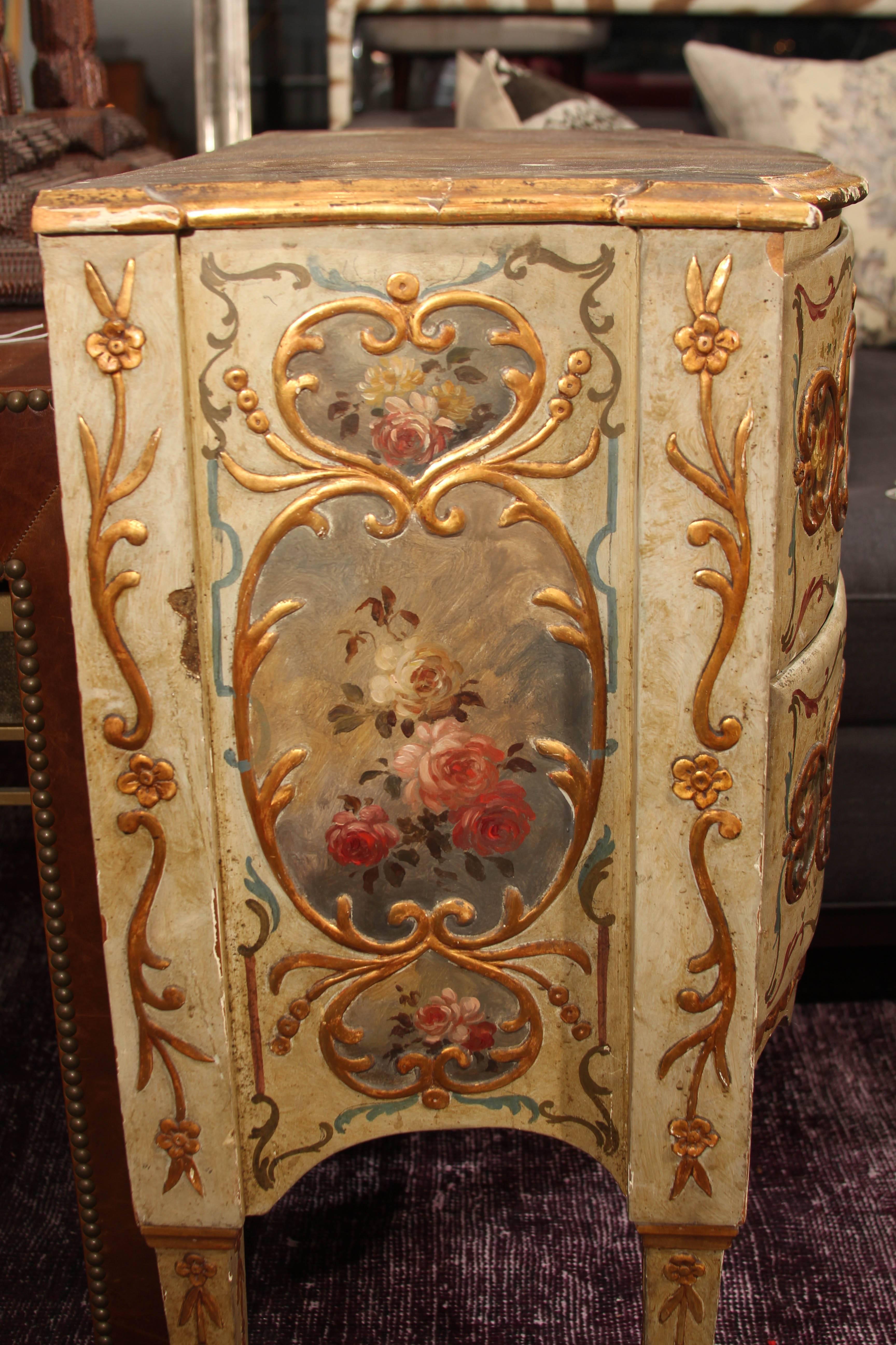 Small Pair Painted Italian Chests 1