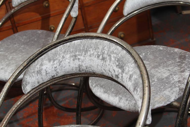 Set of Four French Casino Chairs In Distressed Condition For Sale In Seattle, WA