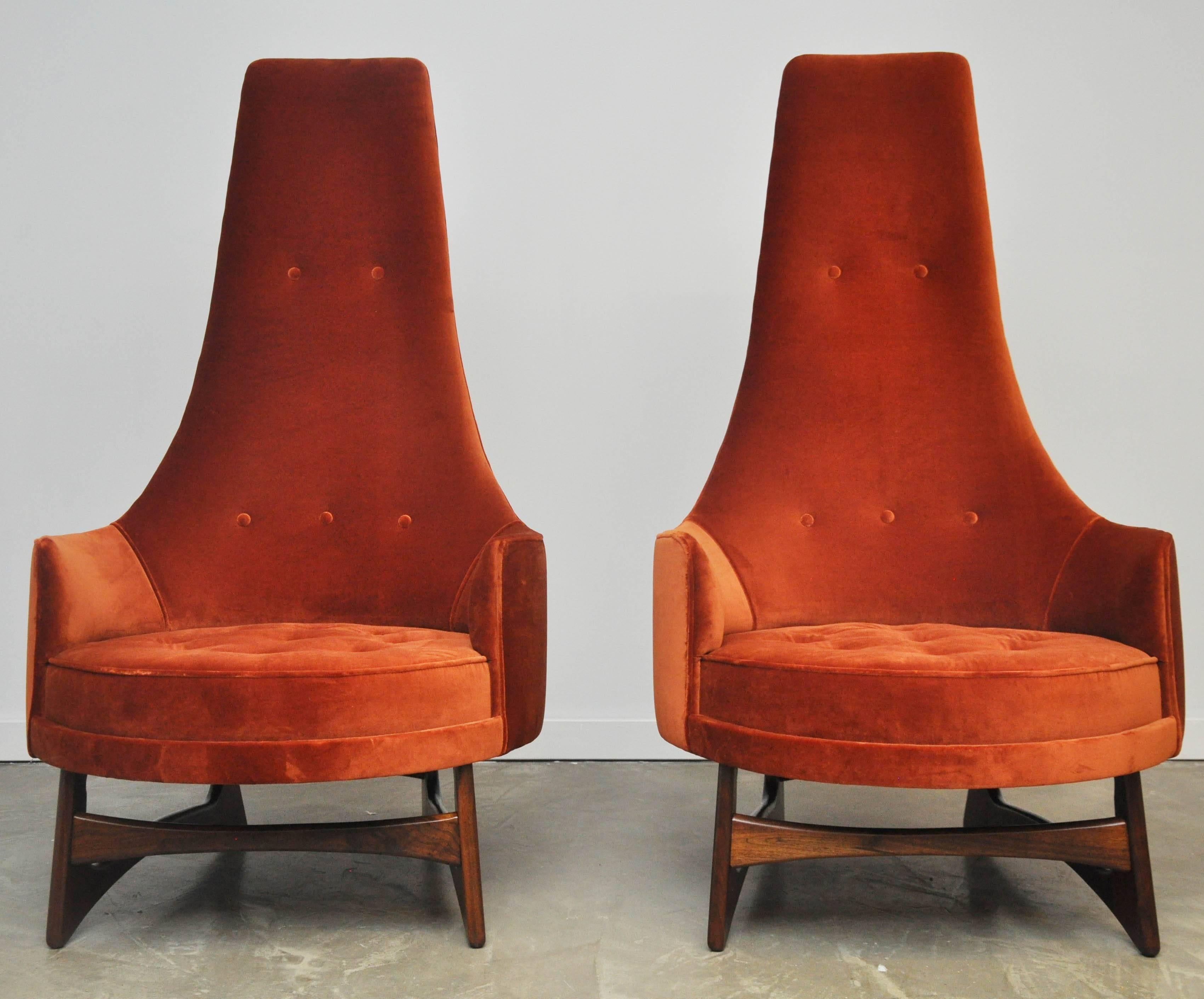 Mid-Century Modern Adrian Pearsall High Back Lounge Chairs