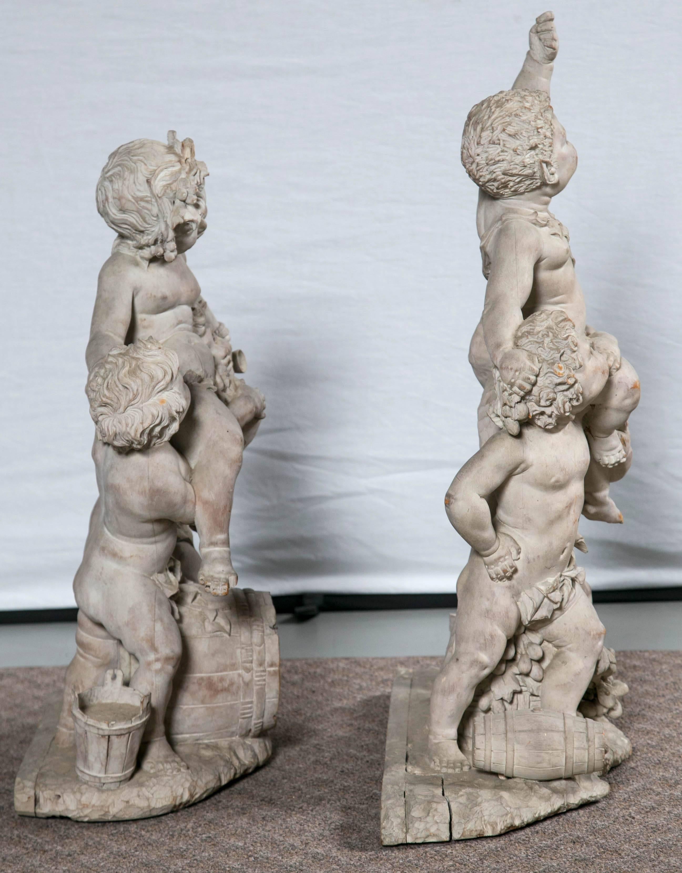 19th Century Carved Putti Grouping For Sale