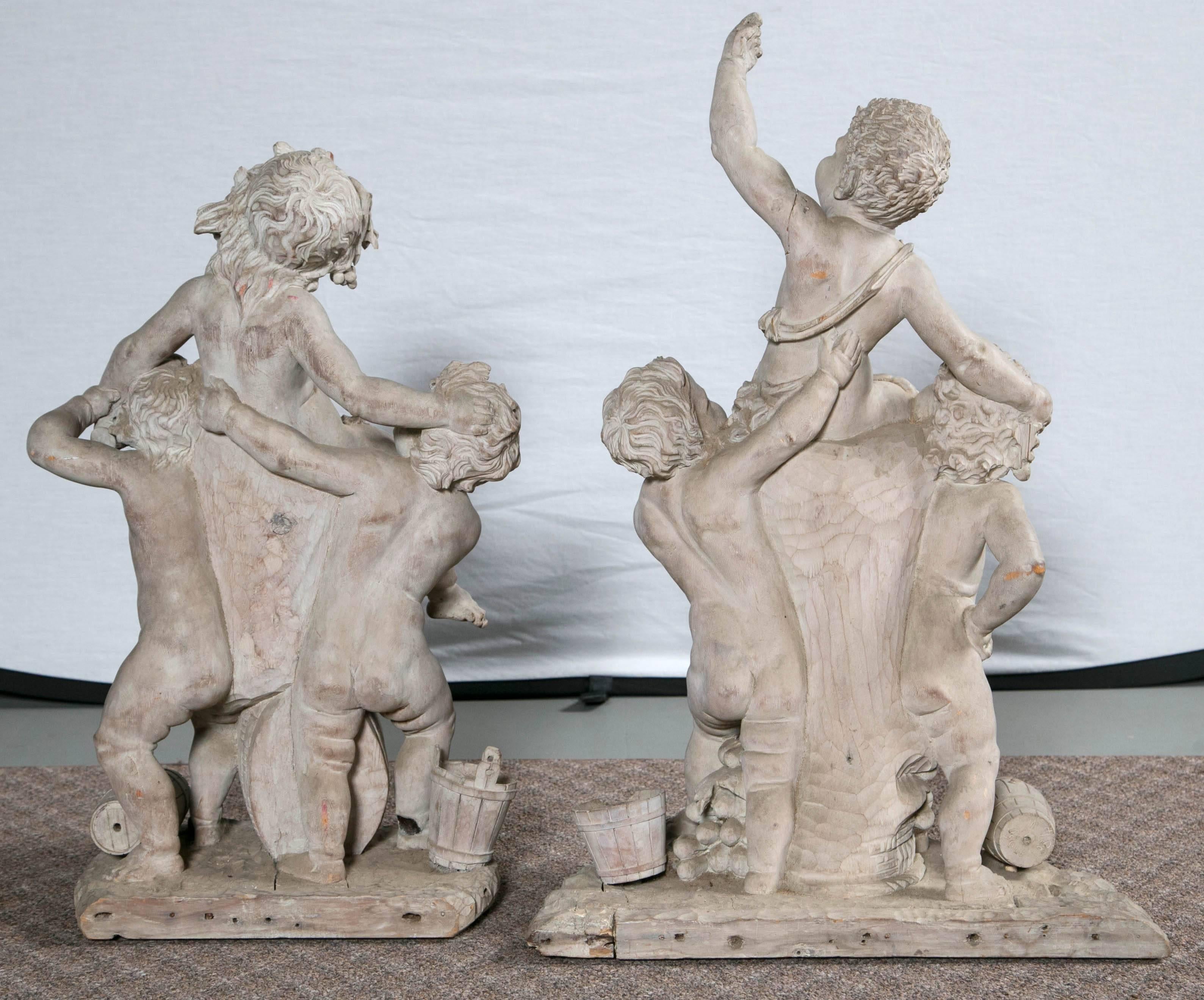 Carved Putti Grouping For Sale 3