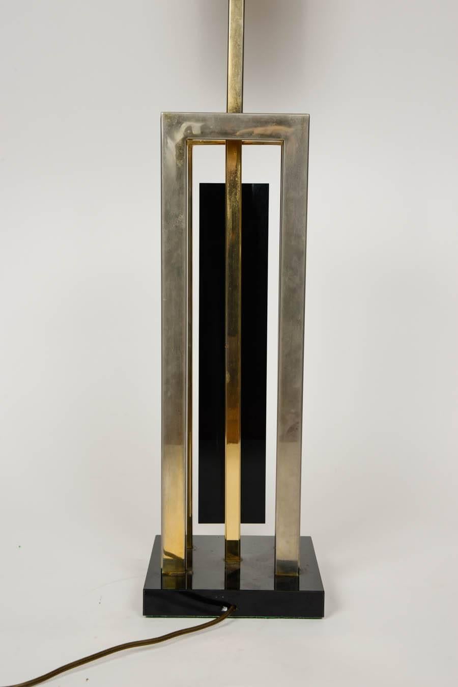 Beautiful Brass, Bronze and Black Plexiglass Desk Lamp In Excellent Condition In Saint-Ouen, IDF
