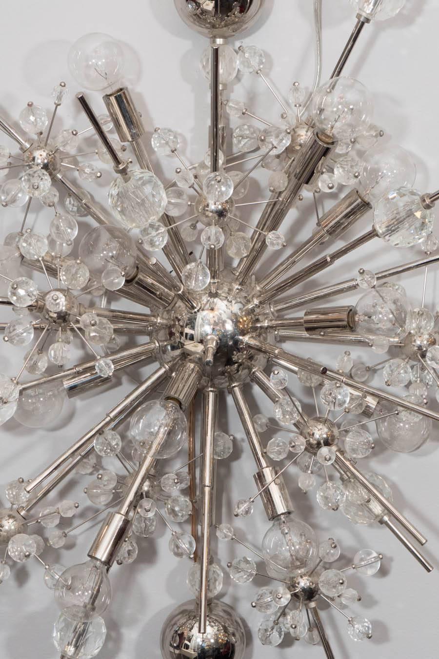 Custom Austrian crystal Sputnik sconce. Customization is available in different sizes and finishes.

ATTRIBUTED TO: J.L Lobmeyr (Artist)
PRODUCTION TYPE: New & Custom (Current Production)
PRODUCTION TIME: It will take 12-13 weeks to make this