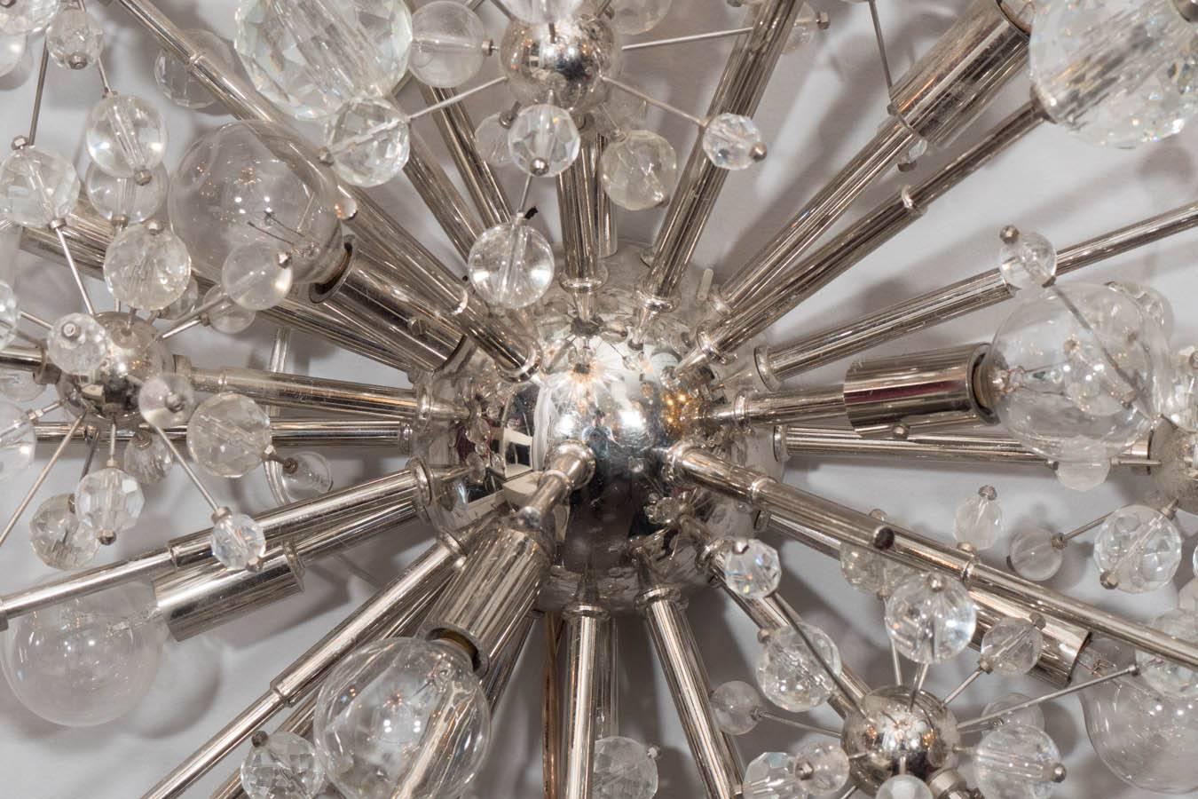 Mid-Century Modern Austrian Crystal Sputnik Sconce For Sale
