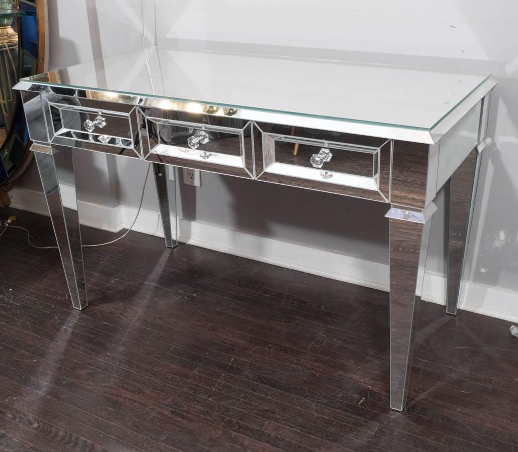 Benutzerdefinierte abgeschrägten Starphire Spiegel Vanity Desk (Nordamerikanisch) im Angebot