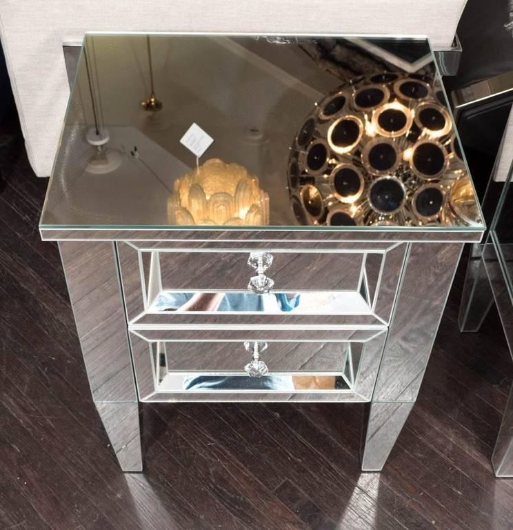 Custom Two-Drawer Mirrored Commode For Sale at 1stDibs