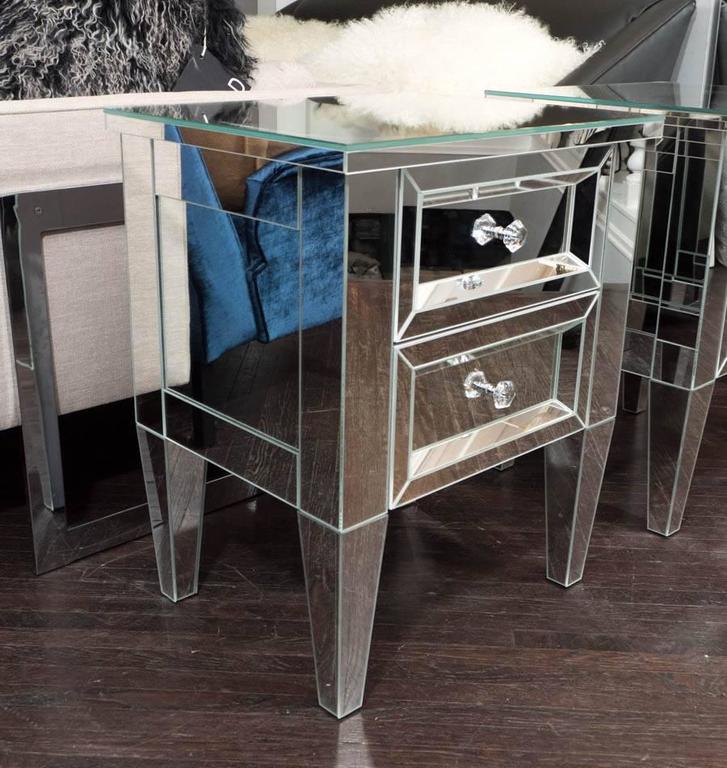 Custom Two-Drawer Mirrored Commode For Sale at 1stDibs