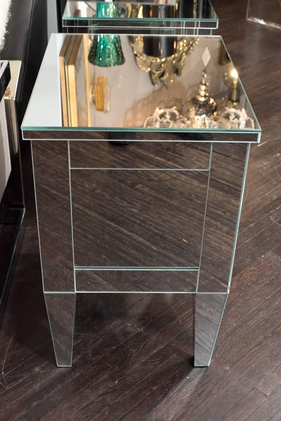 Custom Two-Drawer Mirrored Commode For Sale 3