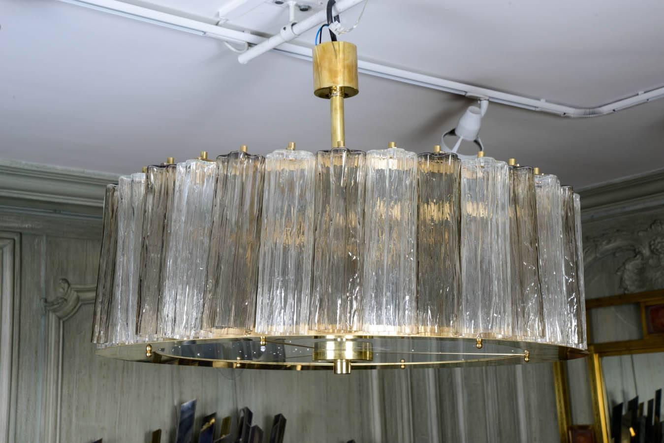 Modern Lovely Pair of Murano Glass Chandeliers For Sale