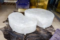 Pareja de mesas bajas de cristal de roca