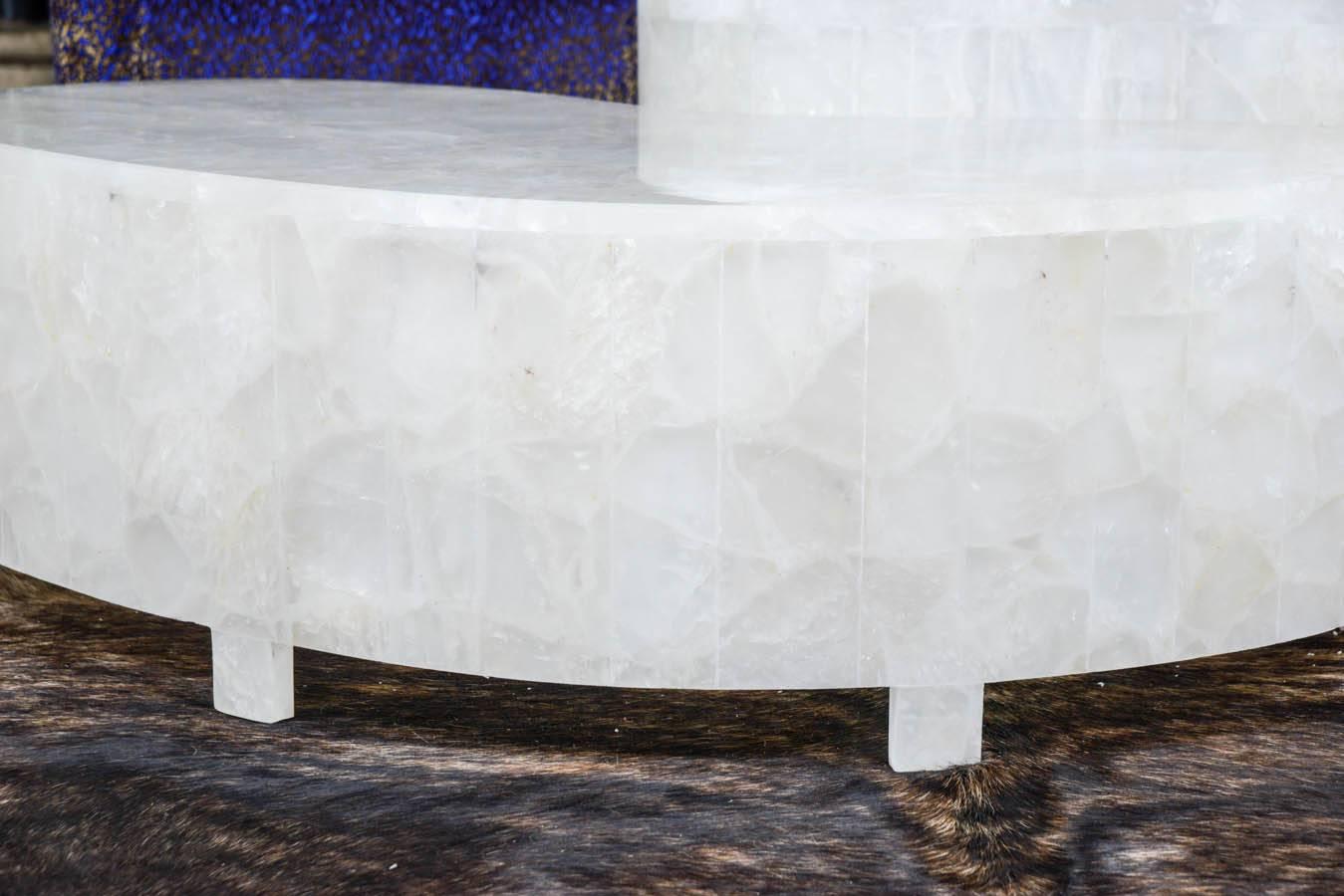 French Pair of Rock Crystal Low Tables For Sale