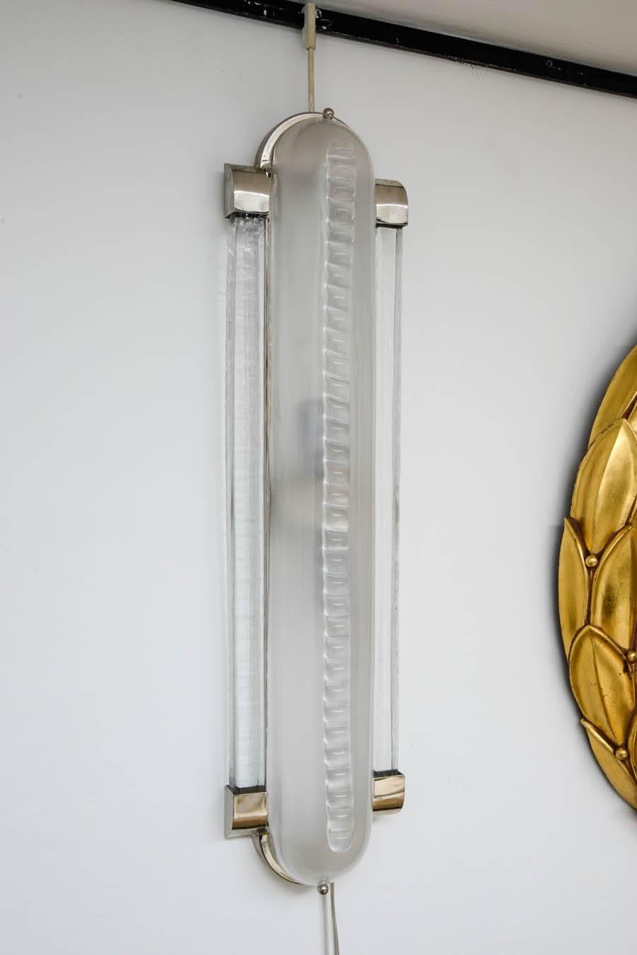 Italian Art Deco Style Pair of Sconces in Murano Glass 3