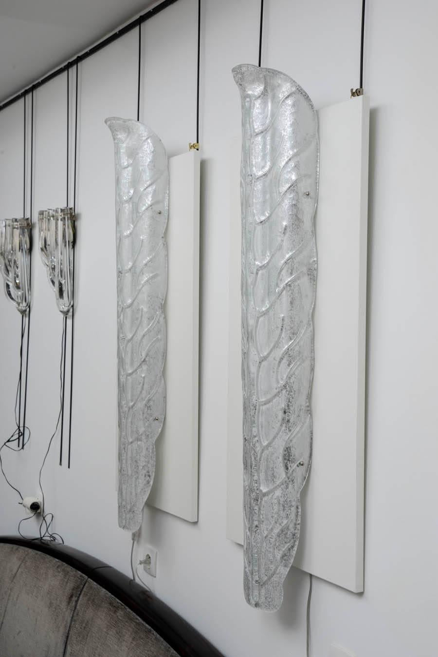Spectacular Pair of Murano Glass Wall Sconces In Excellent Condition In Saint-Ouen, FR