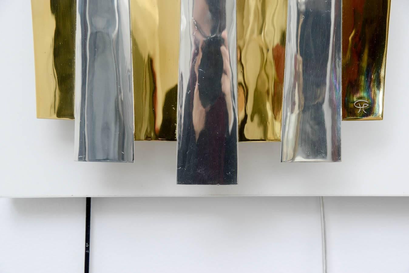 Fantastique applique d'Henri Perrichaud en laiton, circa 1960, pièce unique Excellent état - En vente à Saint-Ouen, FR