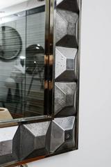 Pair of Mirrors "Diamond Tips", Silver Patina