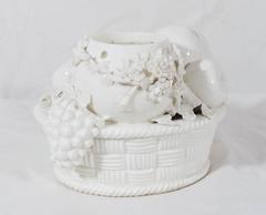 Antique French St. Cloud Porcelain Potpourri Jar Modeled with Fruits and Flowers