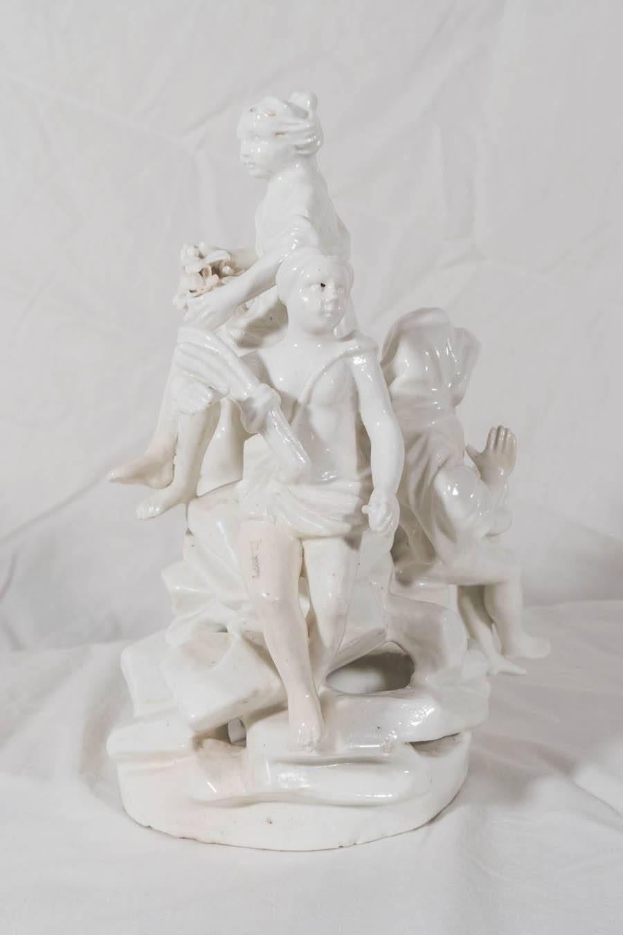 Rare 18th Century Soft Paste French Porcelain Figural Group of the Four Seasons 2