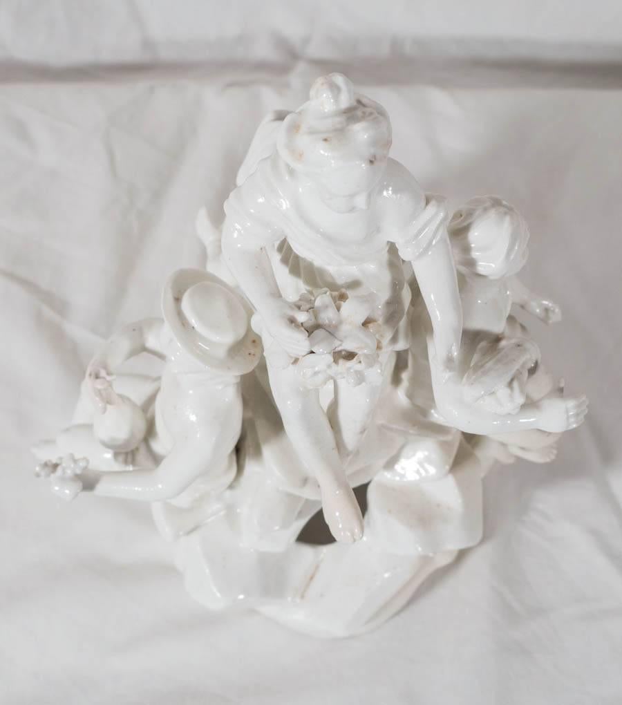 Rare 18th Century Soft Paste French Porcelain Figural Group of the Four Seasons 3