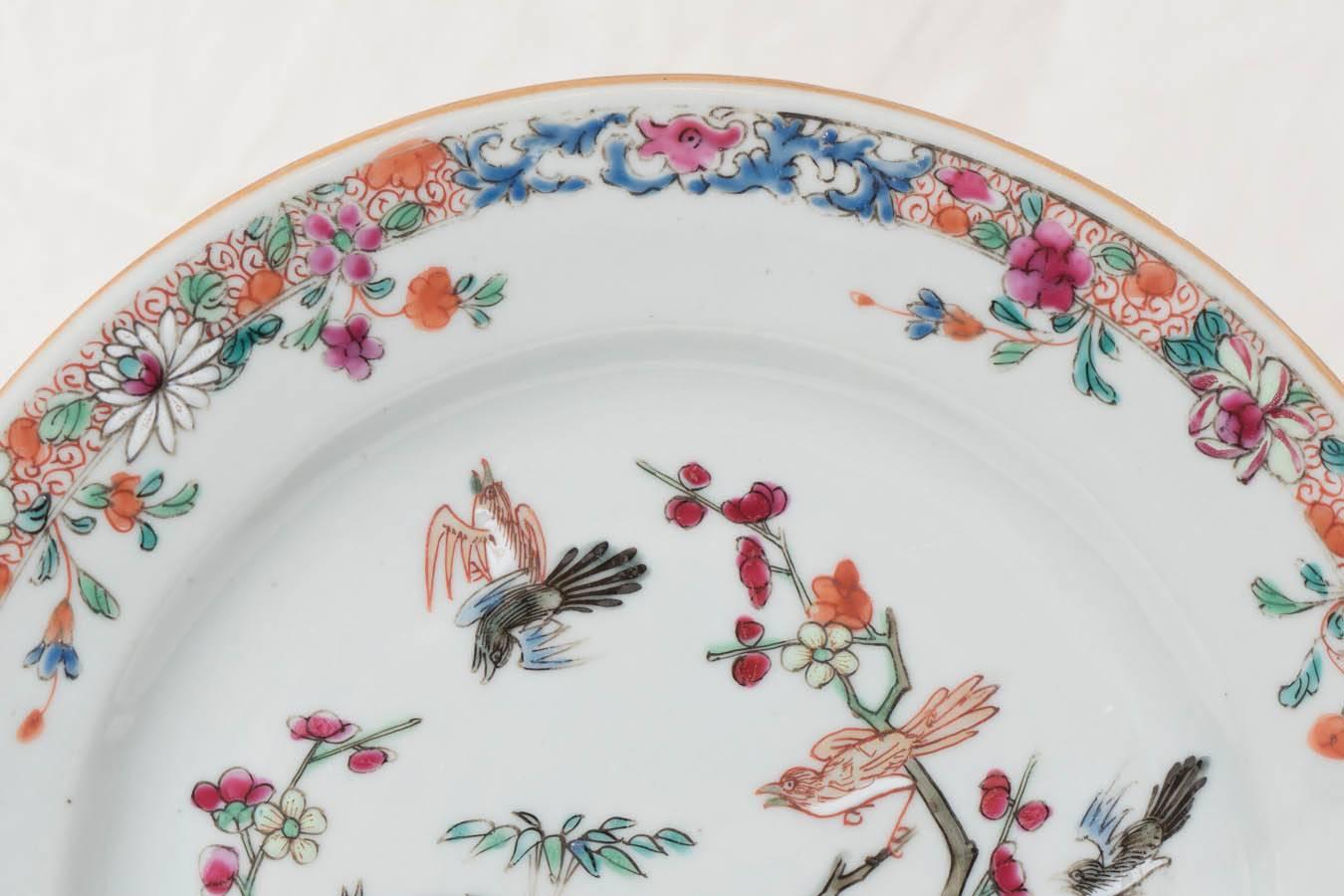 Antique Chinese Porcelain Dishes Symbolizing Youth Beauty and Good Fortune In Excellent Condition In Katonah, NY
