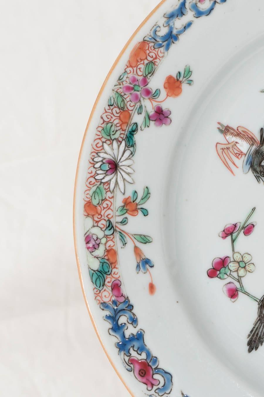 18th Century Antique Chinese Porcelain Dishes Symbolizing Youth Beauty and Good Fortune