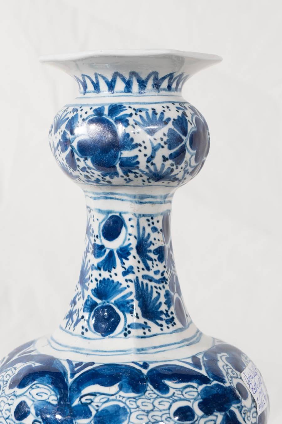 Small 18th Century Blue and White Dutch Delft Vase at 1stdibs